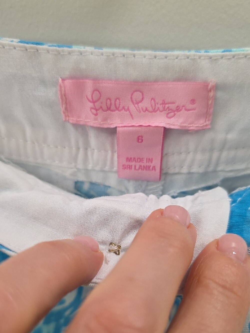Lilly Pulitzer Aqua & White Floral Scallop Hem Mini Skirt - Picture 3 of 3